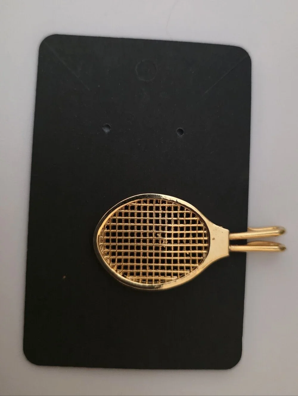 Vintage Gold-Tone Tennis Racket Pin/Clip